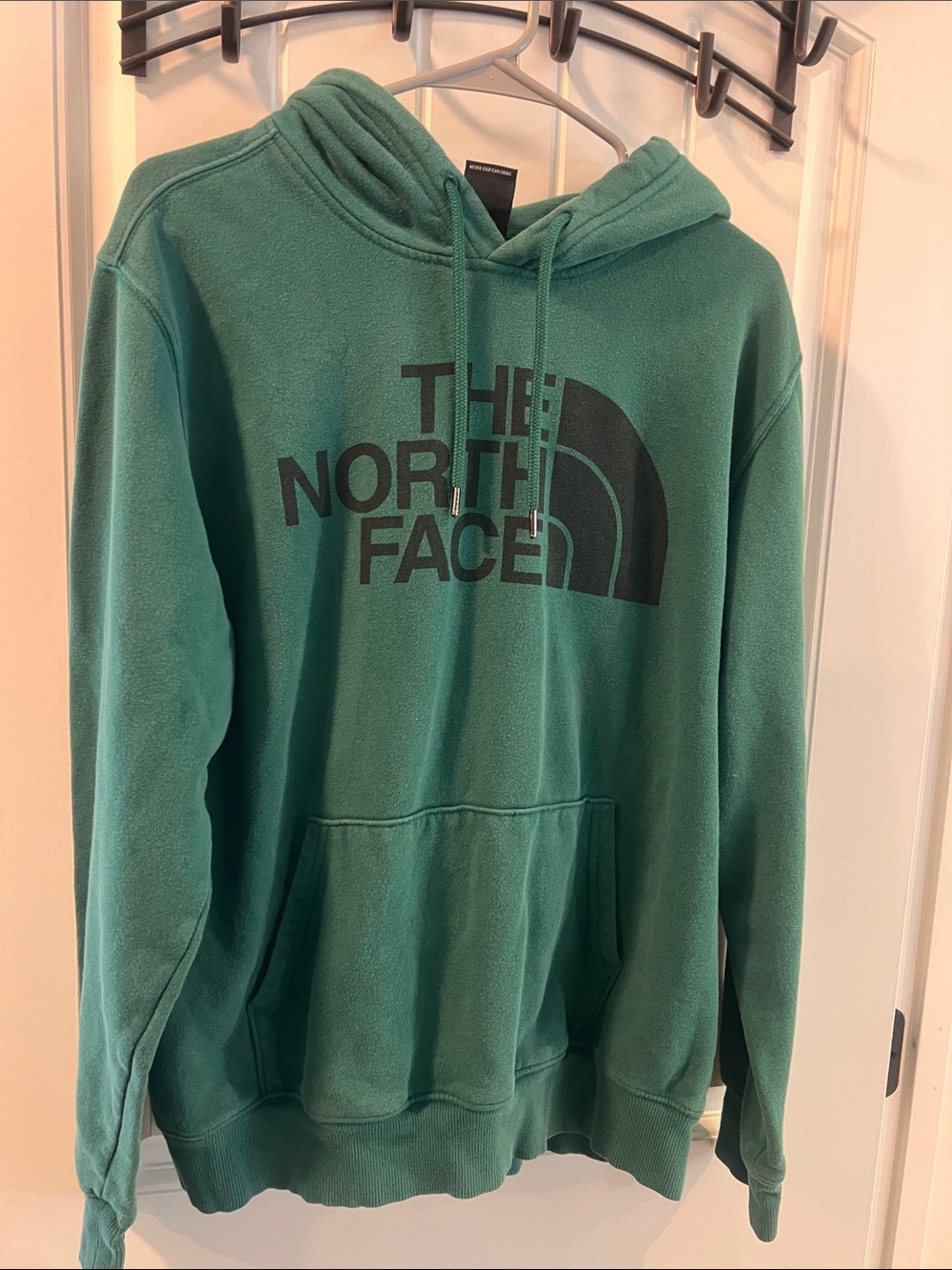 The North Face Green Hoodie with Black Logo